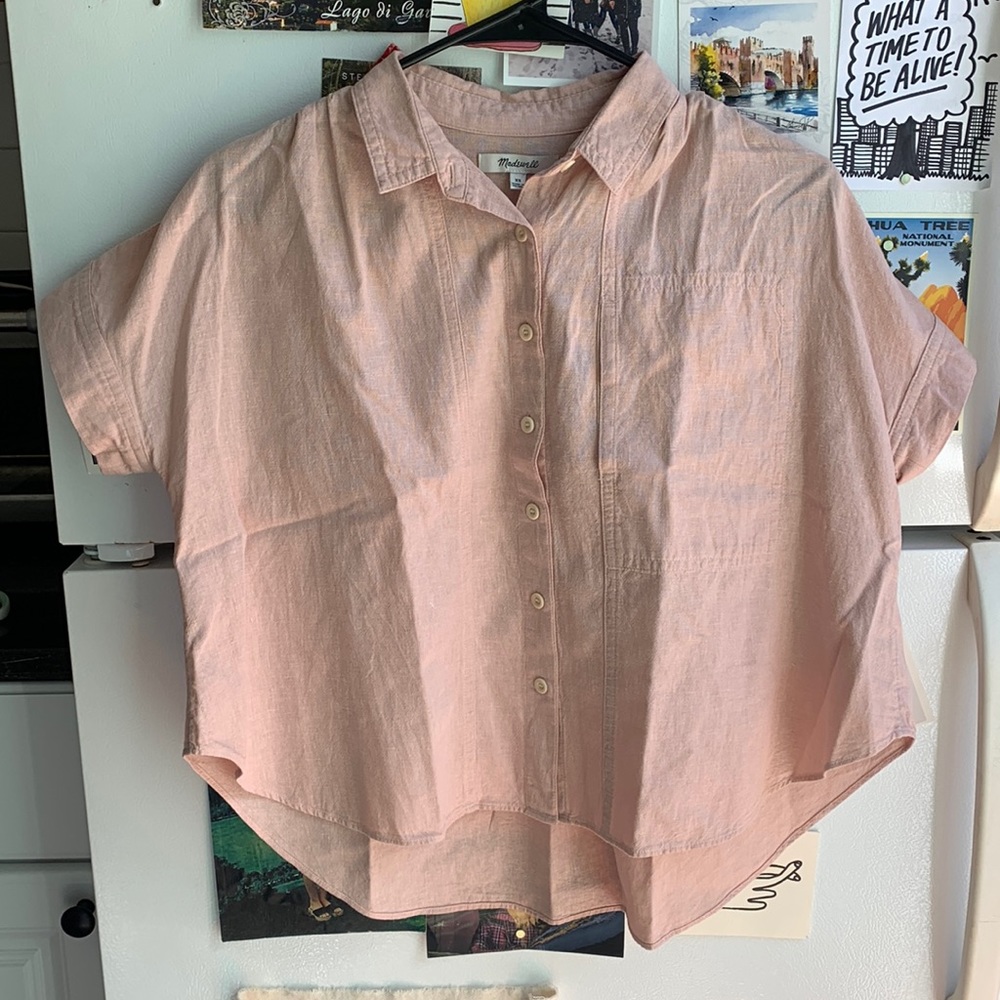 Madewell boxy summer button down shirt